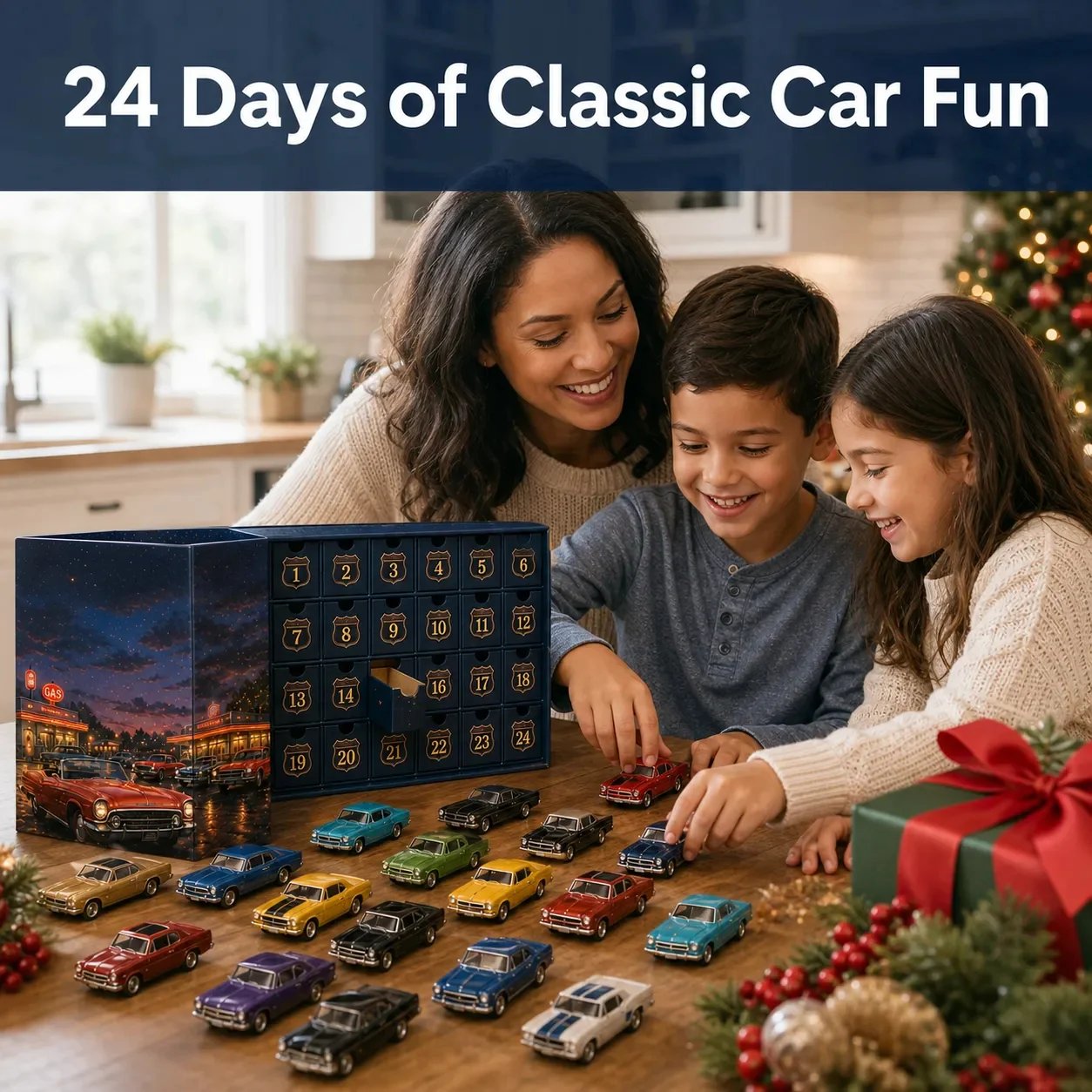 ⭐24 Days of Classic American Cars Advent Calendar – 24 Vintage Ride Collectibles