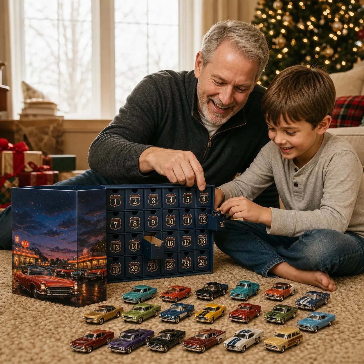 ⭐24 Days of Classic American Cars Advent Calendar – 24 Vintage Ride Collectibles