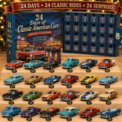 ⭐24 Days of Classic American Cars Advent Calendar – 24 Vintage Ride Collectibles