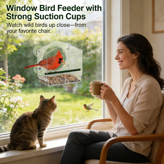 ☀️2026 Summer Hot Sale 49% OFF🐦 Window Bird Feeder with Strong Suction Cups – Watch Wild Birds Up Close