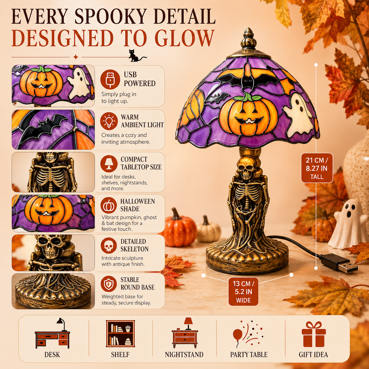 Two-tone Halloween table lamp