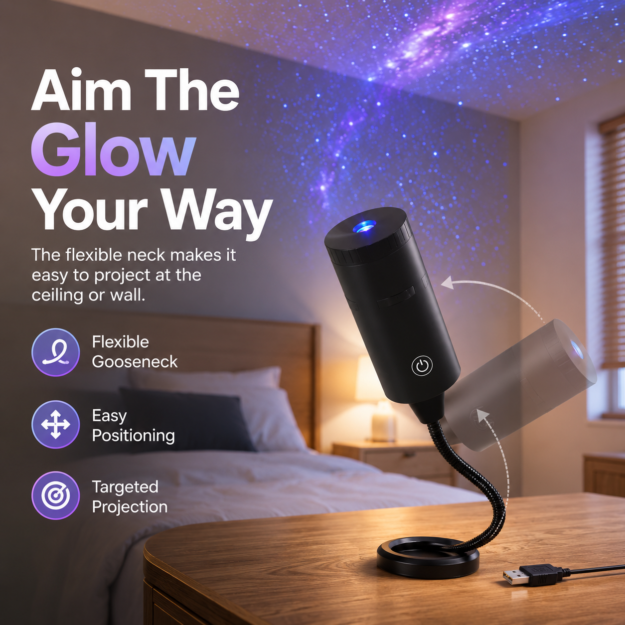 Galaxy Star Projector Detail