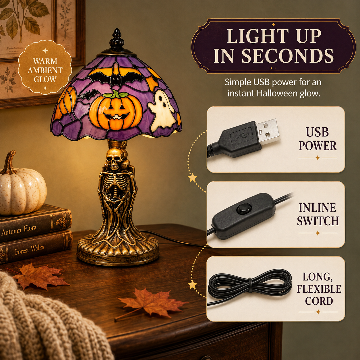 Two-tone Halloween table lamp
